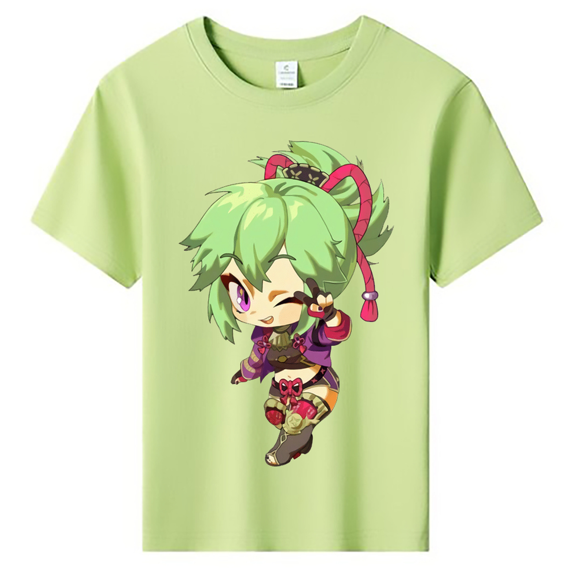 げんし神  久岐忍 くき しのぶ genshin Kuki Shinobu 綿100％キッズTシャツ（フロントプリント）